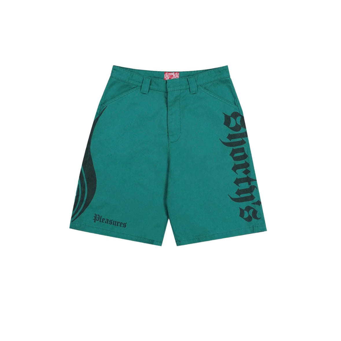 PLEASURES GREEN GUTIERREZ WORK SHORTS GREEN