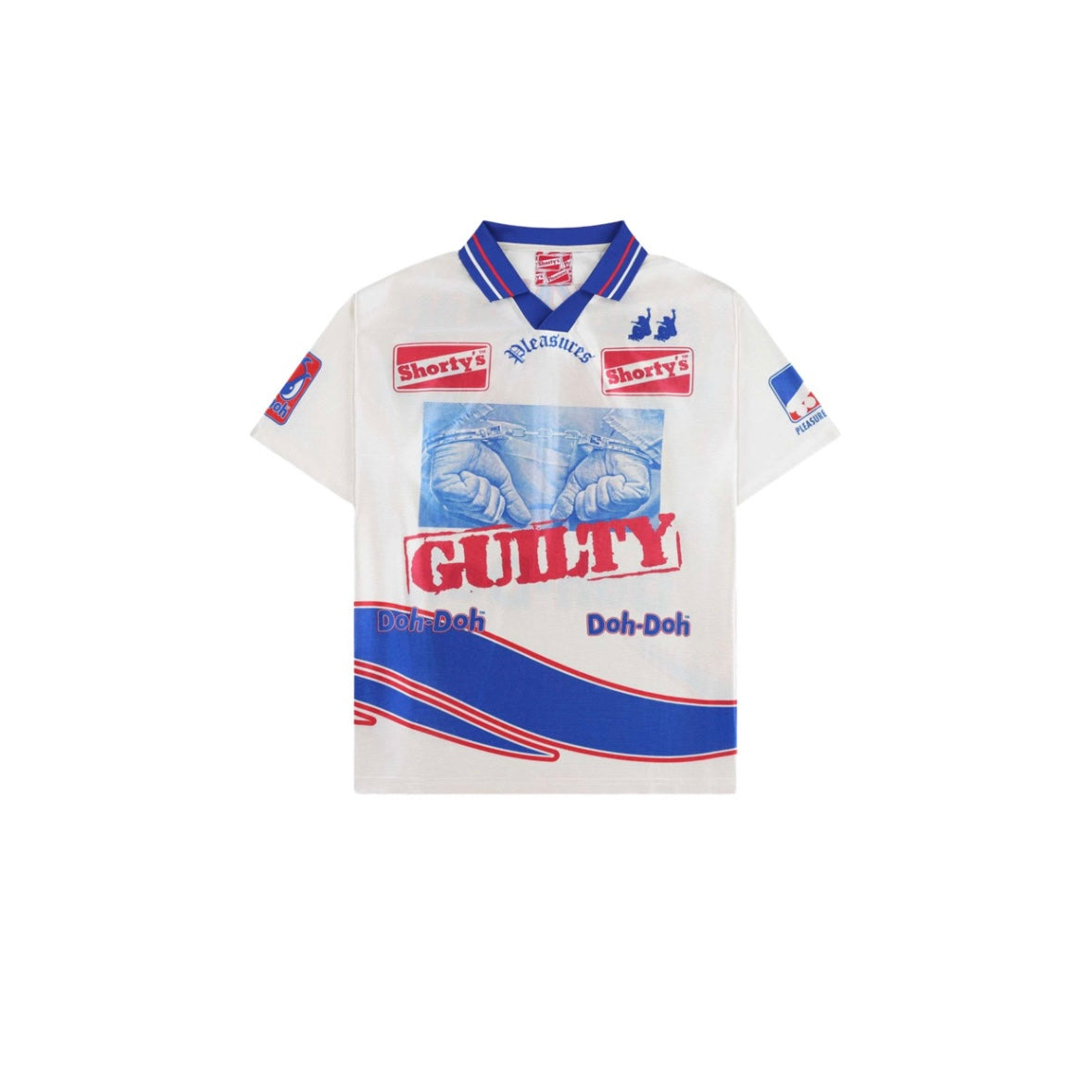 PLEASURES WHITE GUILITY SOCCER JERSEY OFF WHITE