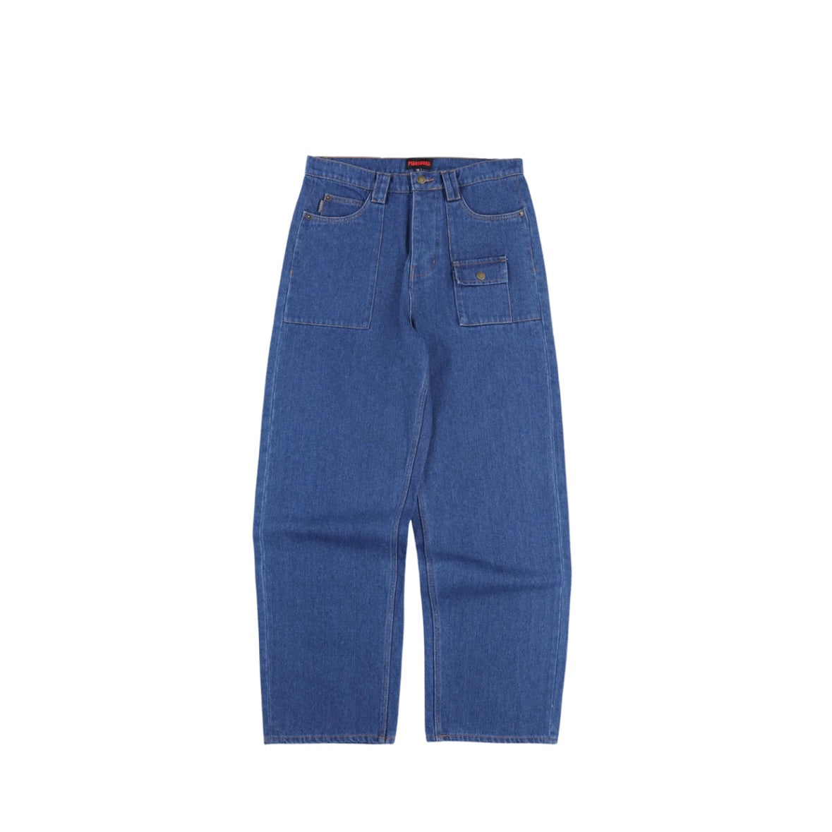 PLEASURES INDIGO GRIND BAGGY JEANS