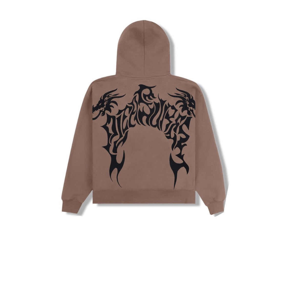 PLEASURES DRAGON ZIP HOODIE BROWN