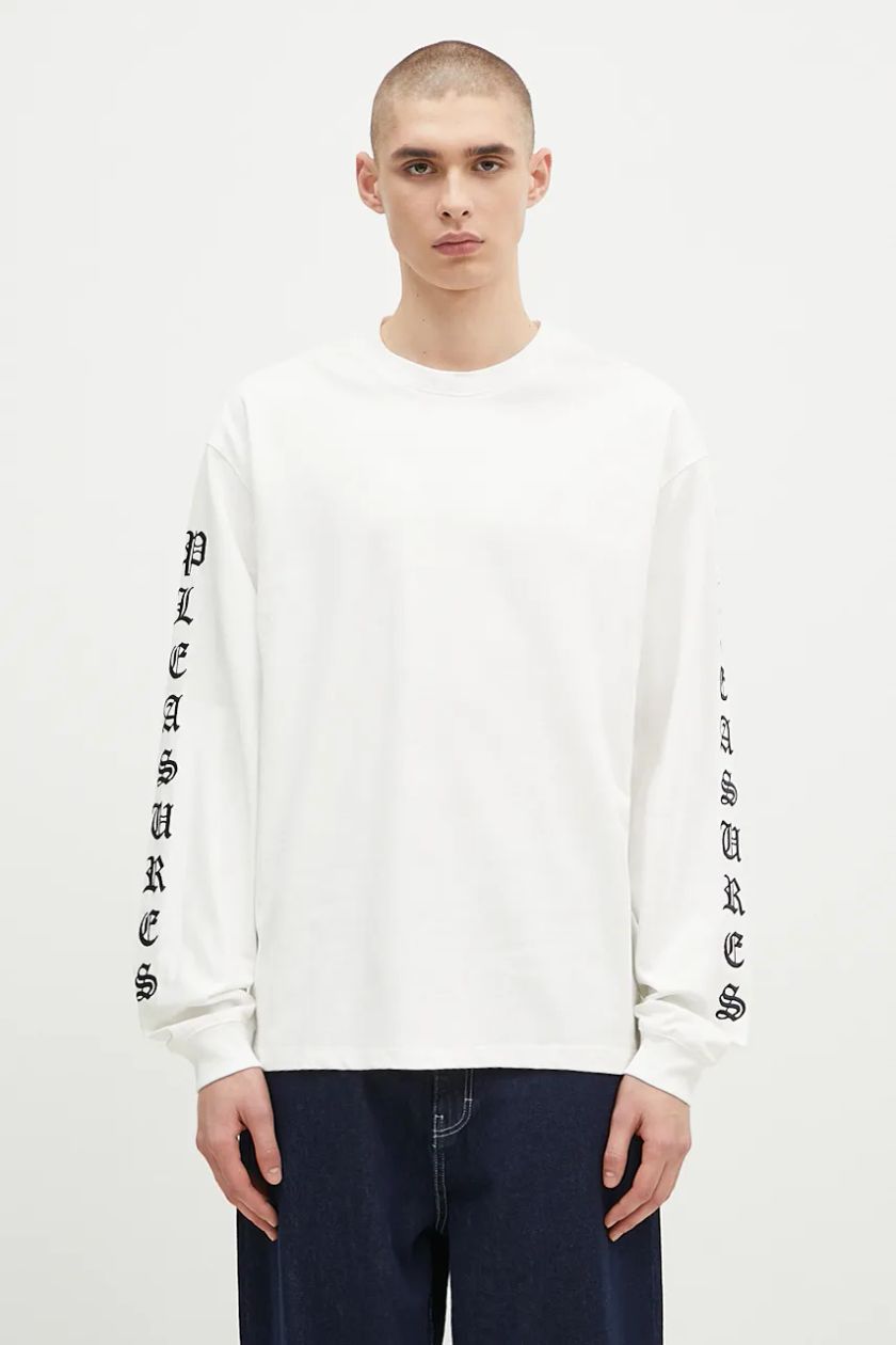 PLEASURES OE HEAVYWEIGHT LONG SLEEVE WHITE