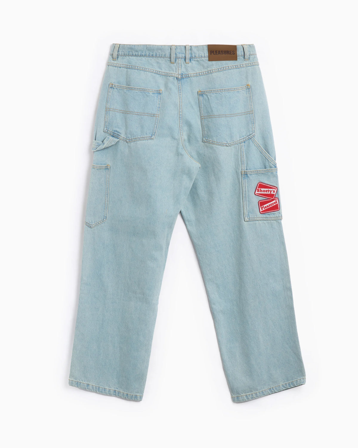 PLEASURES INDIGO BOX LOGO CARPENTER JEANS LIGHT INDIGO