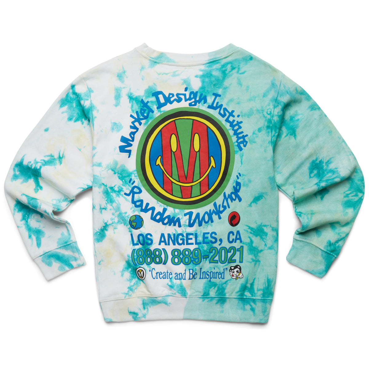 SMILEY MARKET DESIGN INSTITUTE TIE DYE CREWNECK